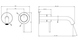 Встраиваемый смеситель для раковины Gessi Flessa 54086.726 брашированная бронза